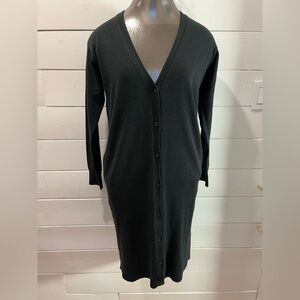 🖤 LOWRYS FARM – Black Button-Down Cardigan Dress (M)